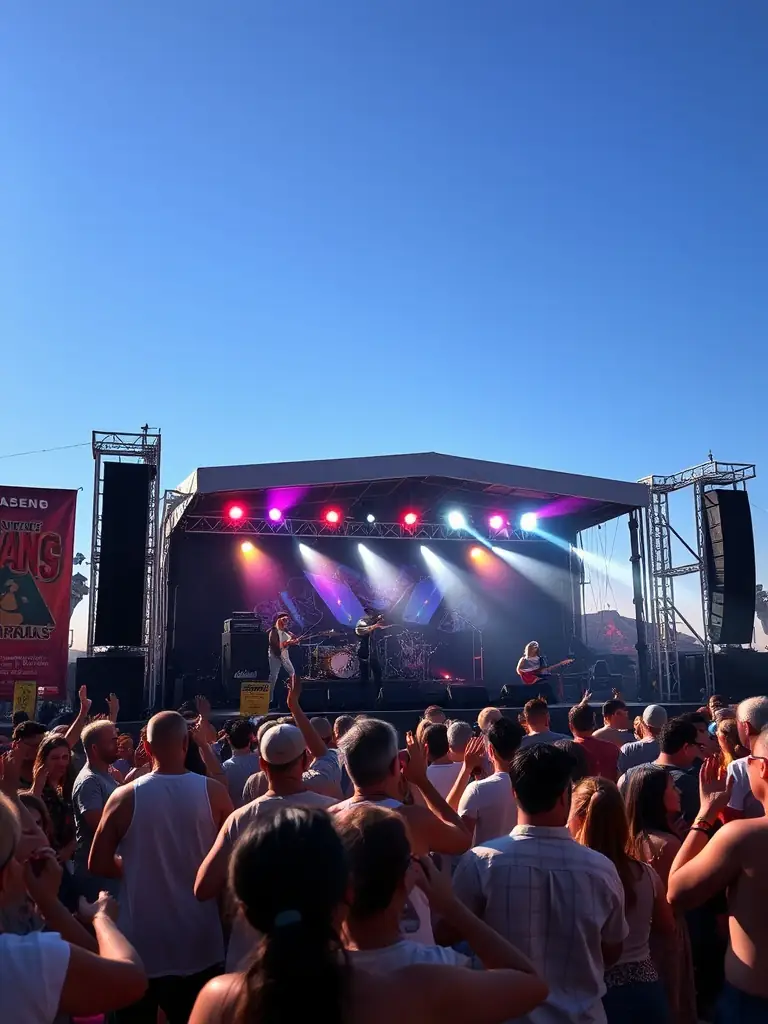 A photograph capturing a live music performance at a RHYZOM-organized cultural event, showcasing the energy and engagement of the artists and audience.